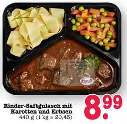 Scheck-in-Center Rinder-Saftgulasch mit Karotten und Erbsen Angebot
