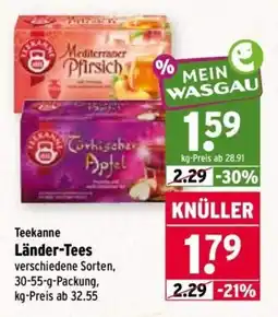 Wasgau Teekanne Länder-Tees Angebot