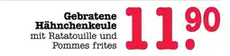 Scheck-in-Center Gebratene Hähnchenkeule mit Ratatouille und Pommes frites Angebot