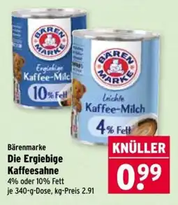 Wasgau Bärenmarke Die Ergiebige Kaffeesahne Angebot