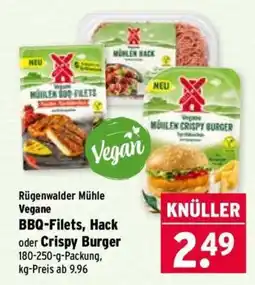 Wasgau Rügenwalder Mühle Vegane BBQ-Filets, Hack oder Crispy Burger Angebot