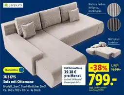 Lidl JUSKYS Sofa mit Ottomane Angebot