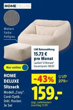 Lidl HOME DELUXE Sitzsack Angebot