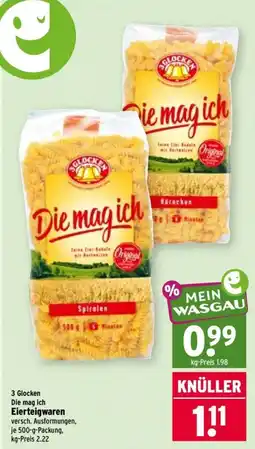 Wasgau 3 Glocken Die mag ich Eierteigwaren Angebot