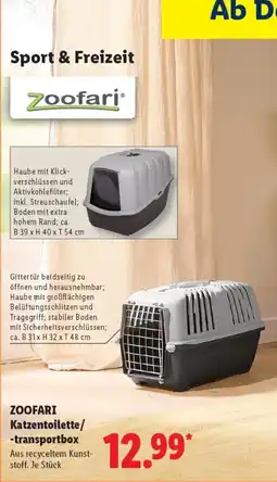 Lidl ZOOOFARI Katzentoulette/-transportbox Angebot