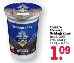 Scheck-in-Center Unsere Heimat Schlagsahne Angebot