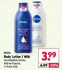 Wasgau NIVEA Body Lotion / Milk Angebot