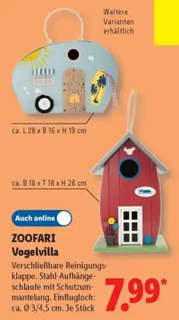 Lidl ZOOFARI Vogelvilla Angebot