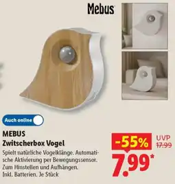 Lidl MEBUS Zwitscherbox Vogel Angebot