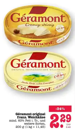Scheck-in-Center Géramont original franz. Weichkäse Angebot