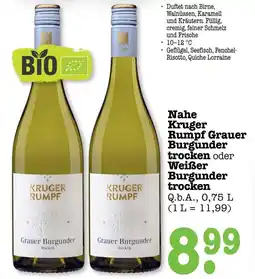 Scheck-in-Center Nahe Kruger Rumpf Grauer Burgunder trocken oder Weiẞer Burgunder trocken Angebot