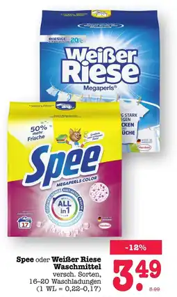 Scheck-in-Center Spee oder Weißer Riese Waschmittel Angebot