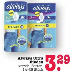 Scheck-in-Center Always Ultra Binden Angebot