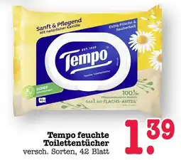 Scheck-in-Center Tempo feuchte Toilettentücher Angebot