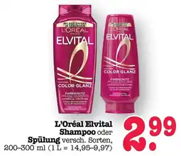 Scheck-in-Center L'Oréal Elvital Shampoo oder Spülung Angebot