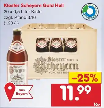 Netto Marken-Discount Kloster Scheyern Gold Hell 20x0,5L Angebot