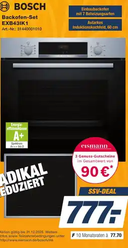Expert Technomarkt BOSCH Backofen-Set EXB43IK1 Angebot