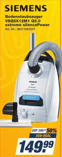Expert Technomarkt SIEMENS Bodenstaubsauger VSQ5X12M1 Q5.0 extreme silencePower Angebot