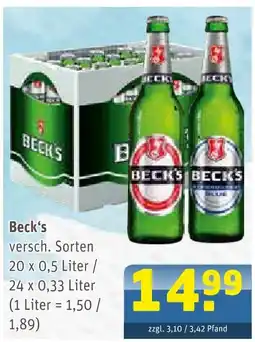 Getränke Arena Beck's bier Angebot