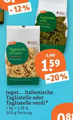 tegut Tegut... italienische tagliatelle oder tagliatelle verdi Angebot