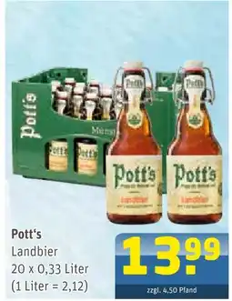 Getränke Arena Potts landbier Angebot