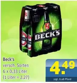 Getränke Arena Beck's bier Angebot