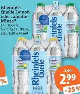 tegut Rheinfels quelle lemon oder limette-minze Angebot