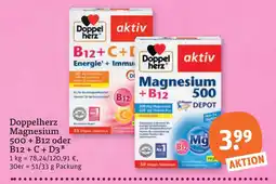 tegut Doppelherz magnesium 500 + b12 Angebot
