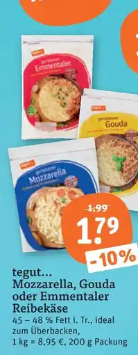 tegut Tegut... mozzarella reibekäse Angebot