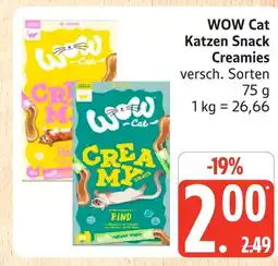Marktkauf Wow cat katzen snack creamies Angebot