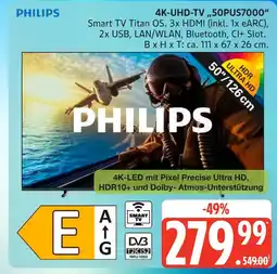 Marktkauf Philips 4k-uhd-tv „50pus7000“ Angebot