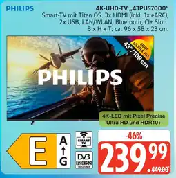 Marktkauf Philips 4k-uhd-tv „43pus7000“ Angebot