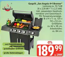 Marktkauf El fuego gasgrill san angelo 4+1 brenner Angebot