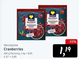 KONSUM Edeka herzstücke cranberries Angebot