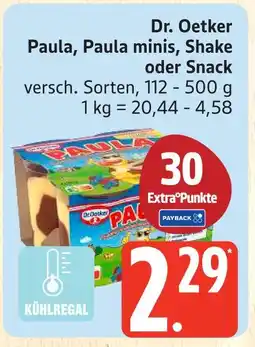 Marktkauf Dr. oetker paula, paula minis, shake oder snack Angebot