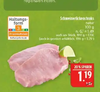Marktkauf Schweinerückensteaks Angebot