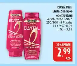 Marktkauf L'oréal paris elvital shampoo Angebot