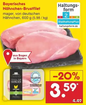 Netto Marken-Discount Bayerisches Hähnchen Brustfilet 600g Angebot