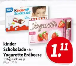 Nah & Frisch kinder Schokolade oder Yogurette Erdbeere Angebot