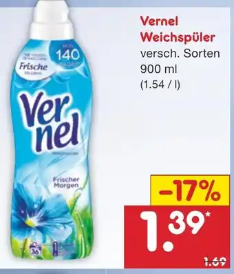 Netto Marken-Discount Vernel Weichspüler 900ml Angebot