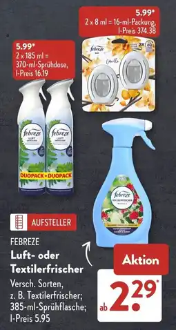 Aldi Süd FEBREZE Luft- oder Textilerfrischer Angebot