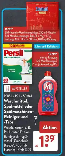 Aldi Süd PERSIL/PRIL/SOMAT Waschmittel, Spülmittel oder Spülmaschinen- Reiniger und -Tabs Angebot