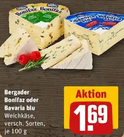 REWE Bergader Bonifaz oder Bavaria blu Angebot