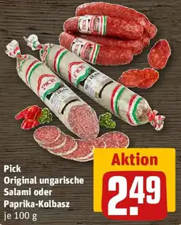 REWE Pick Original ungarische Salami oder Paprika-Kolbasz Angebot