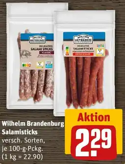 REWE Wilhelm Brandenburg Salamisticks Angebot