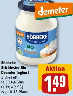 REWE Söbbeke Stichfester Bio Demeter Joghurt Angebot