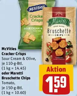REWE McVities Cracker Crisps oder Maretti Bruschette Chips Angebot