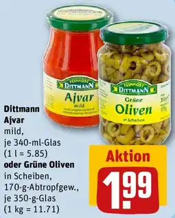 REWE Dittmann Ajvar oder Grüne Oliven Angebot
