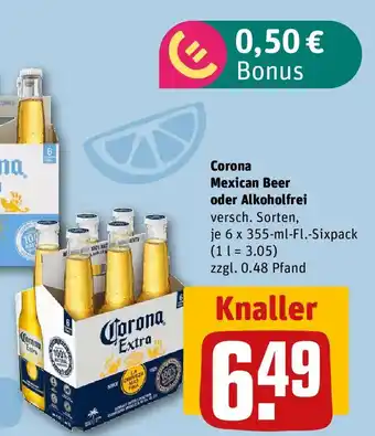 REWE Corona Mexican Beer oder Alkoholfrei Angebot