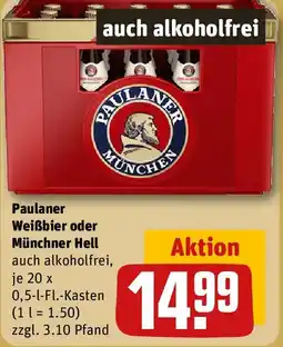 REWE Paulaner Weißbier oder Münchner Hell Angebot